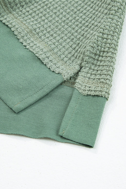 Scoop Neck Waffle Knit Flowy Vest